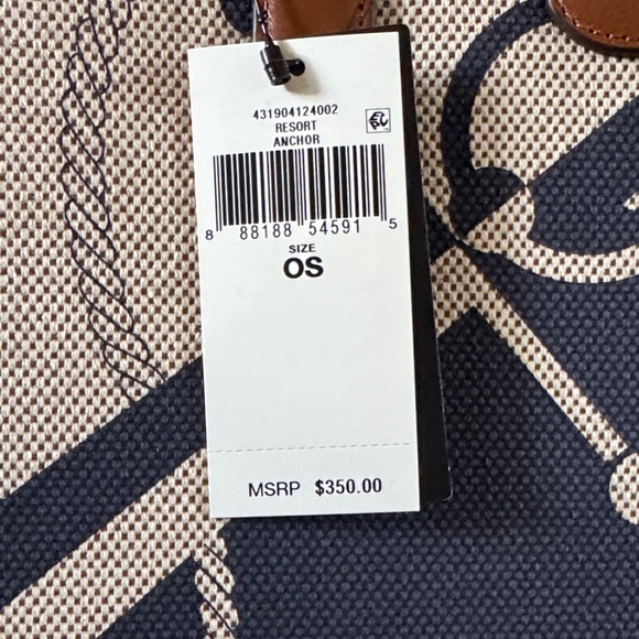 Lauren Ralph Lauren Navy and Tan Tote Bag - Picture 2 of 6